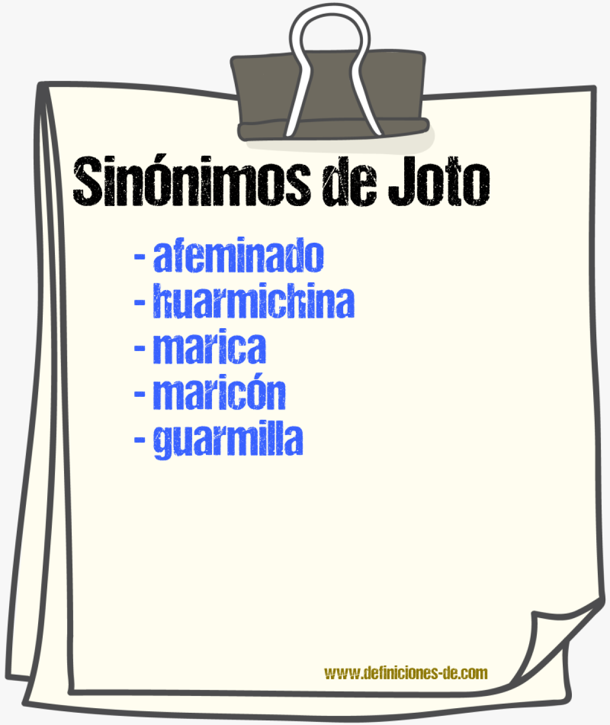 Sinnimos de joto