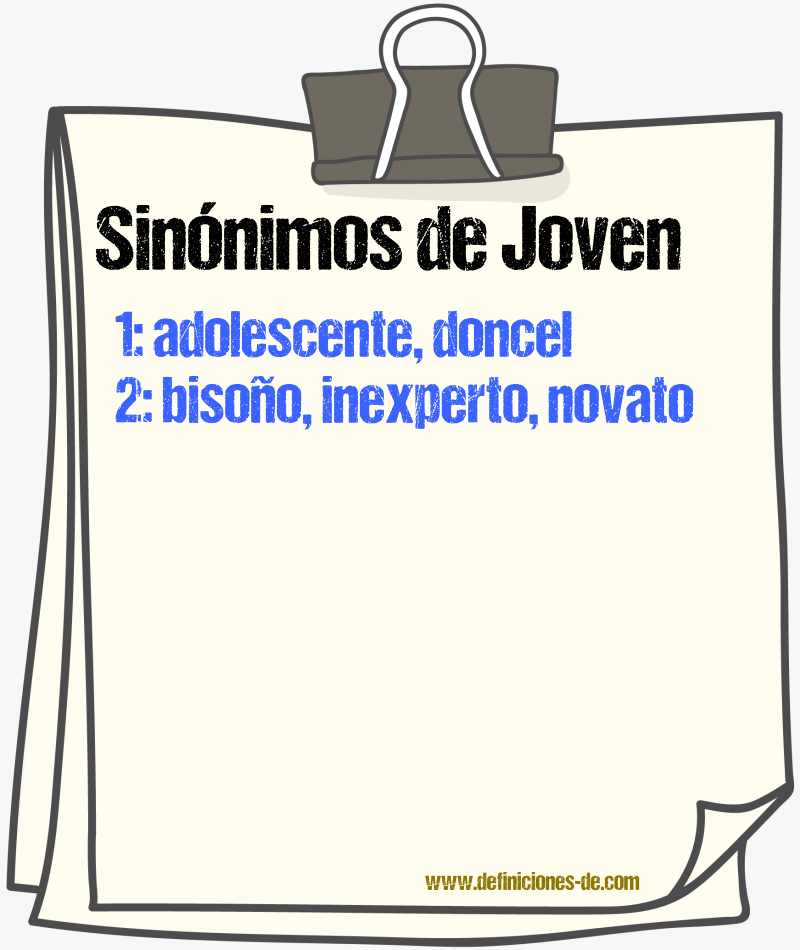 Sinnimos de joven