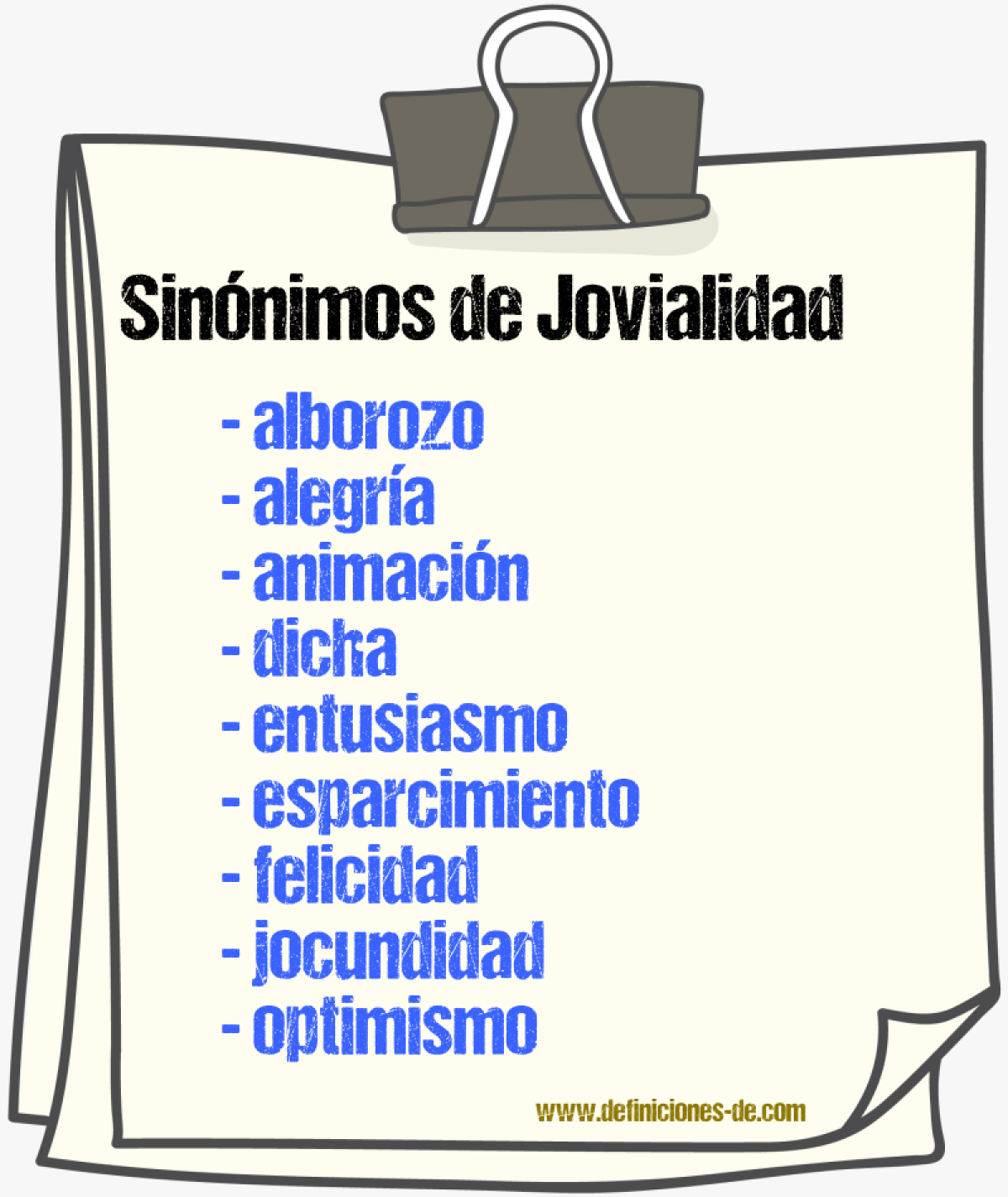 Sinnimos de jovialidad