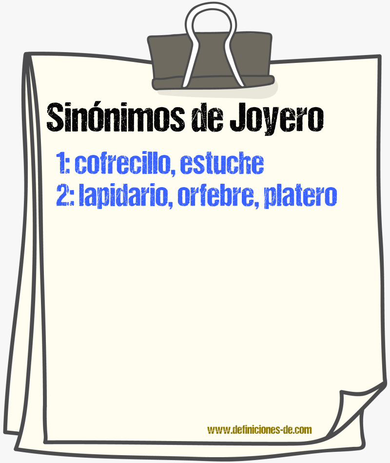 Sinnimos de joyero