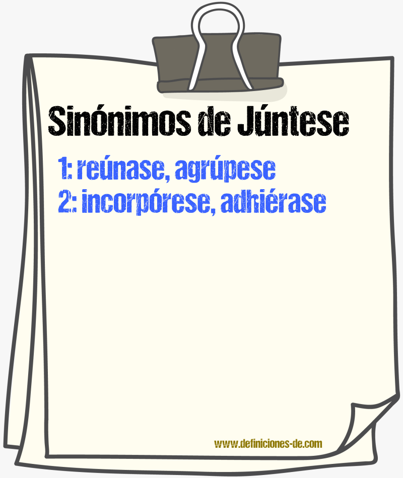 Sinónimos de júntese