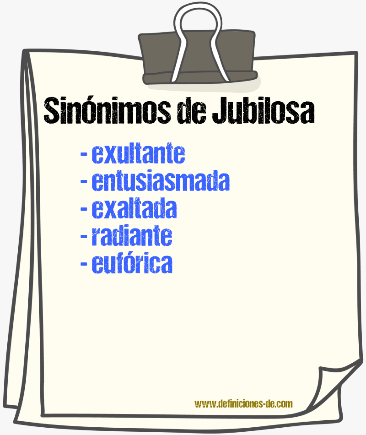 Sinónimos de jubilosa