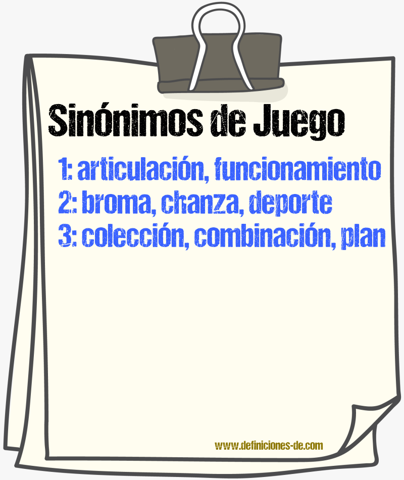 Sinnimos de juego