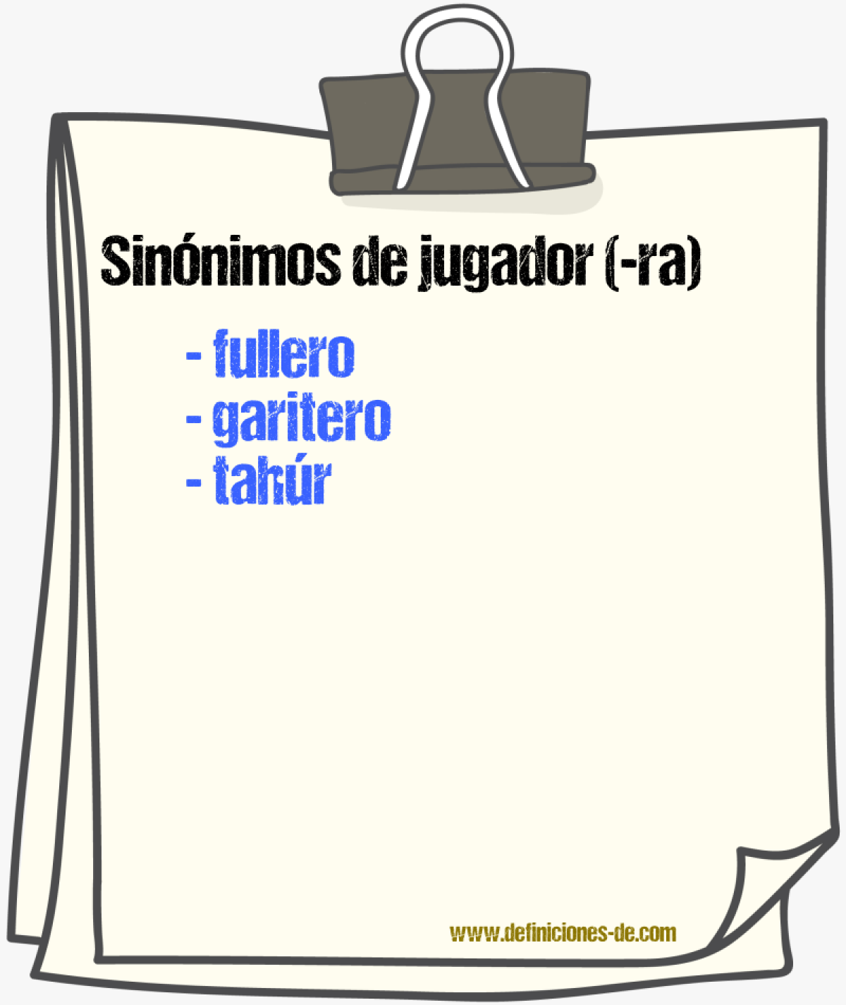 Sinnimos de jugador