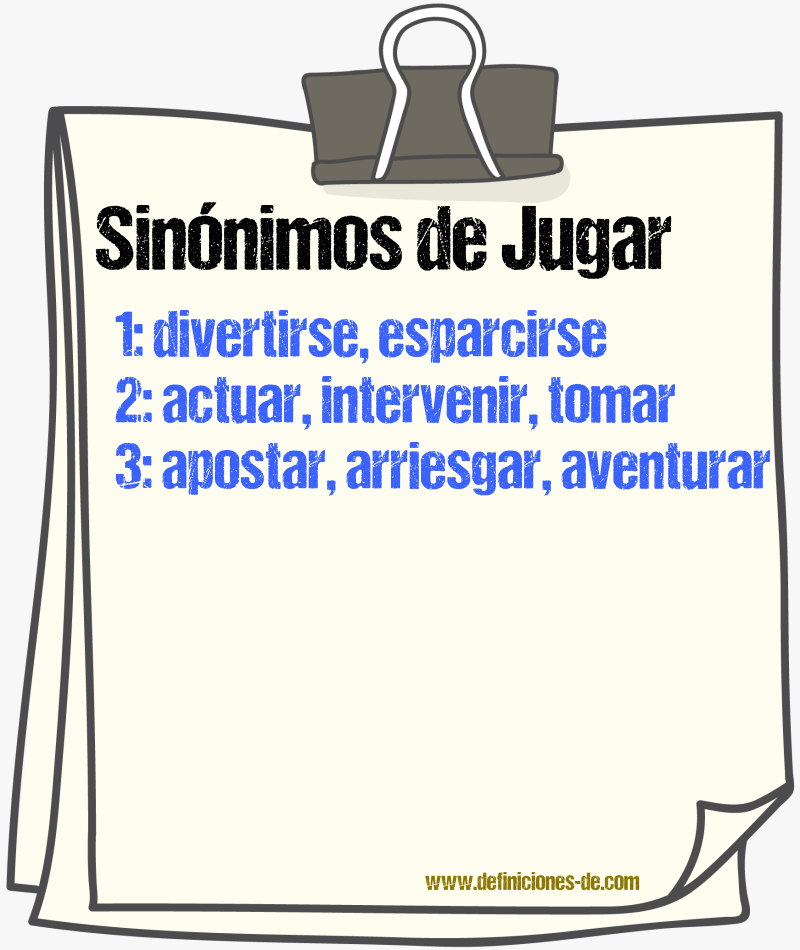 Sinnimos de jugar