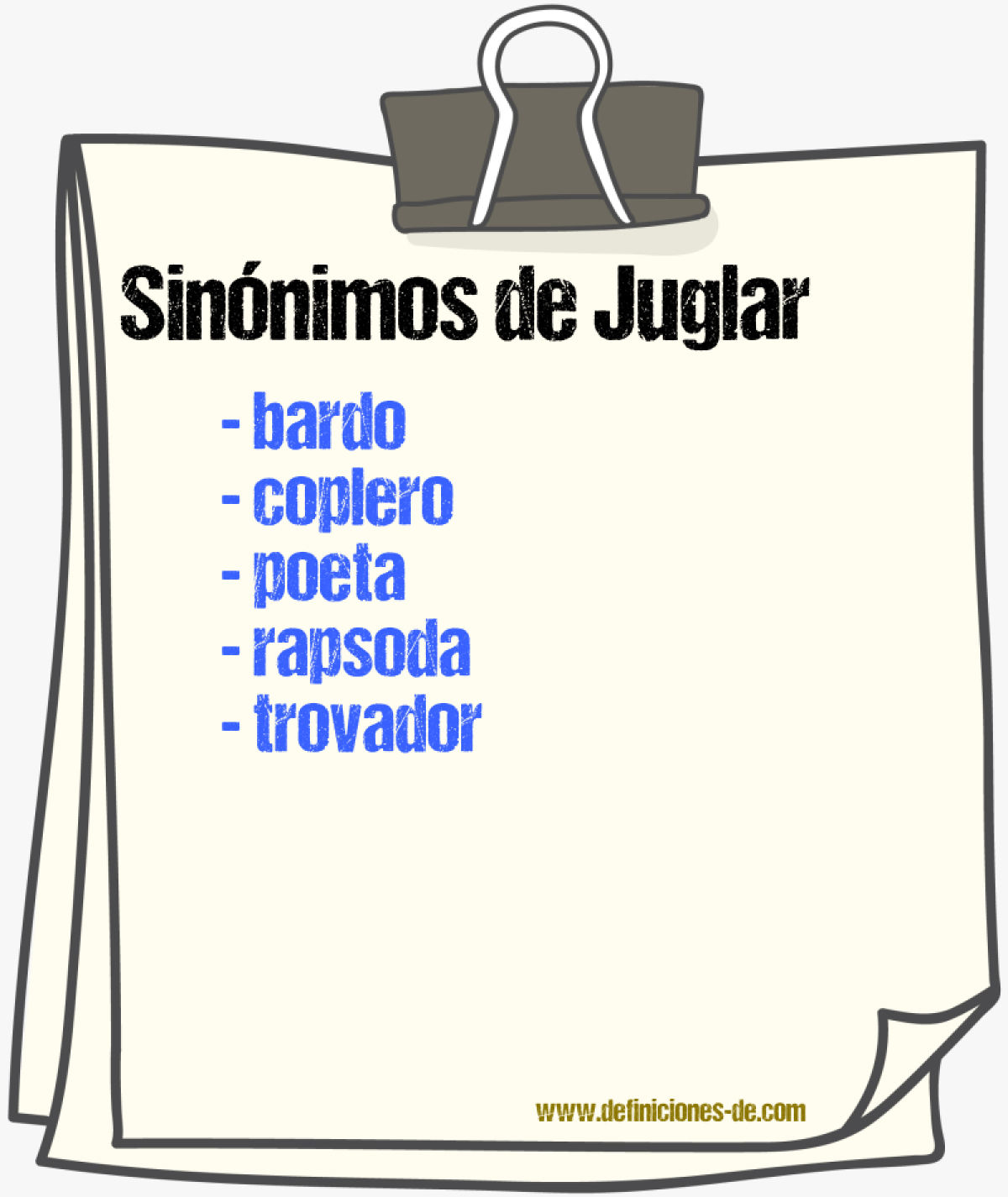 Sinnimos de juglar