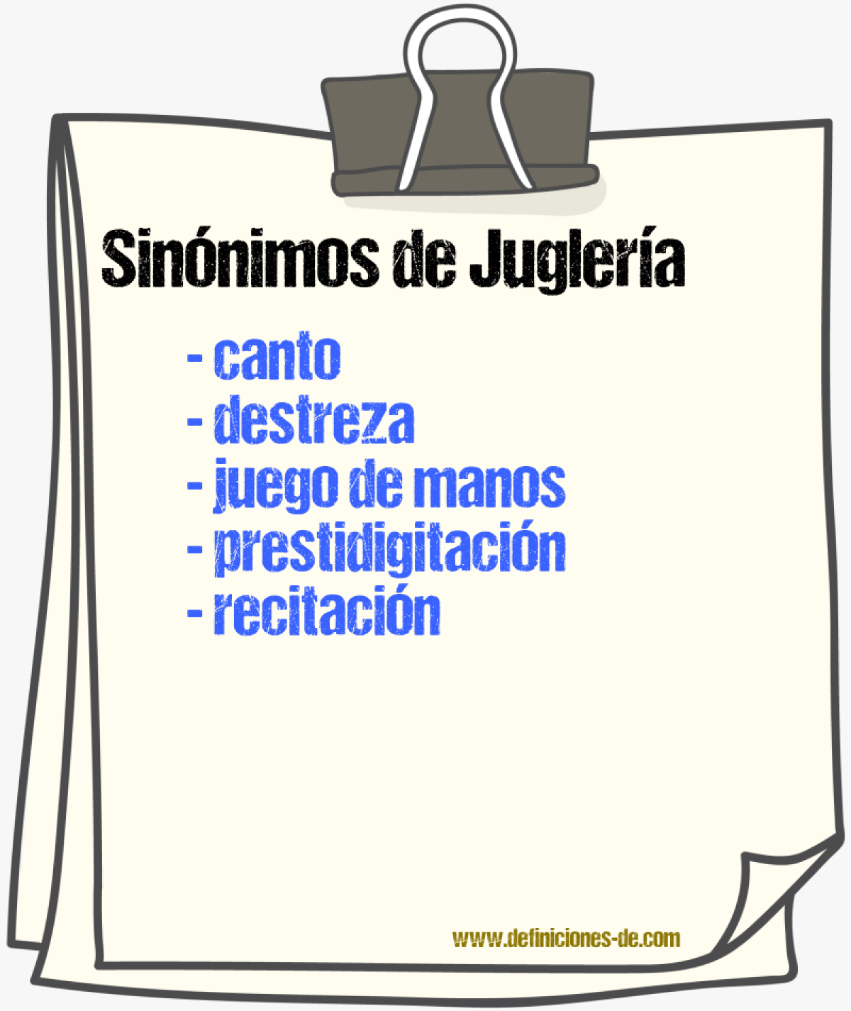 Sinnimos de juglera