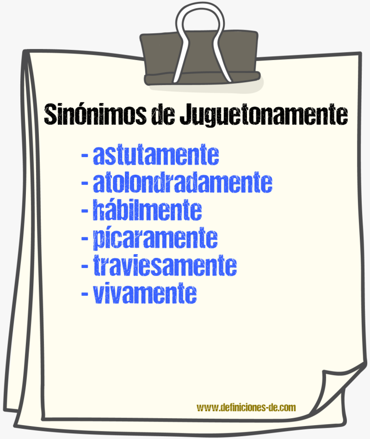 Sinnimos de juguetonamente