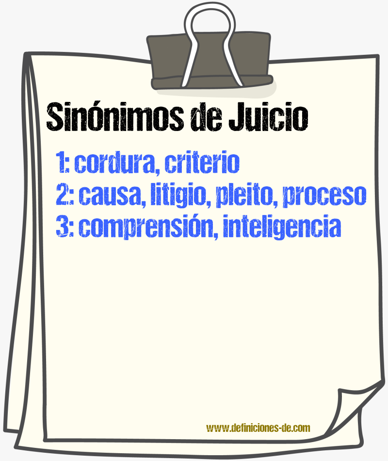 Sinnimos de juicio