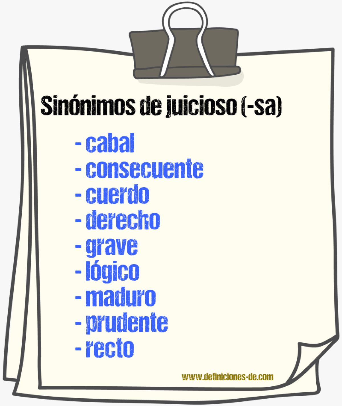 Sinnimos de juicioso