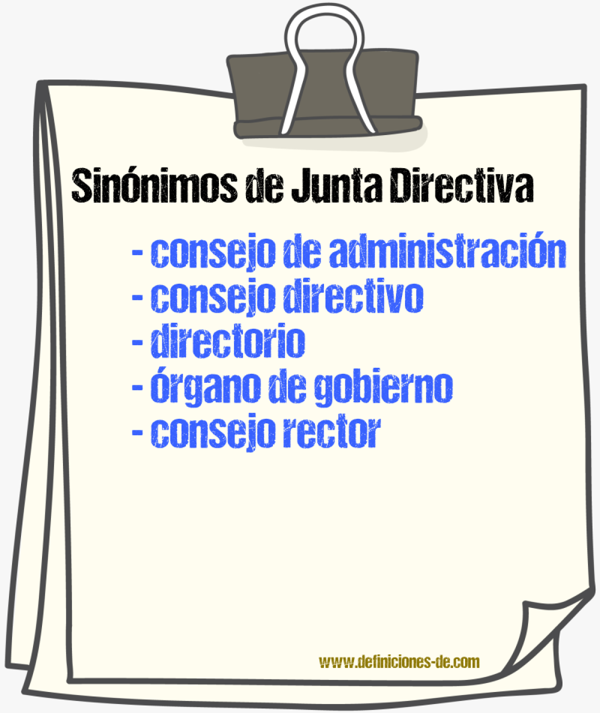 Sinónimos de junta directiva