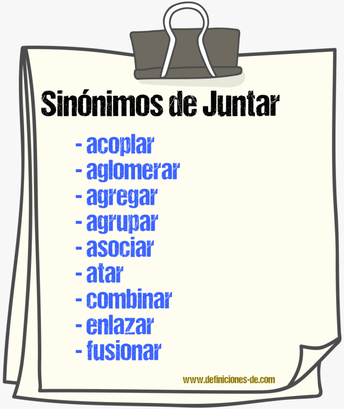 Sinnimos de juntar