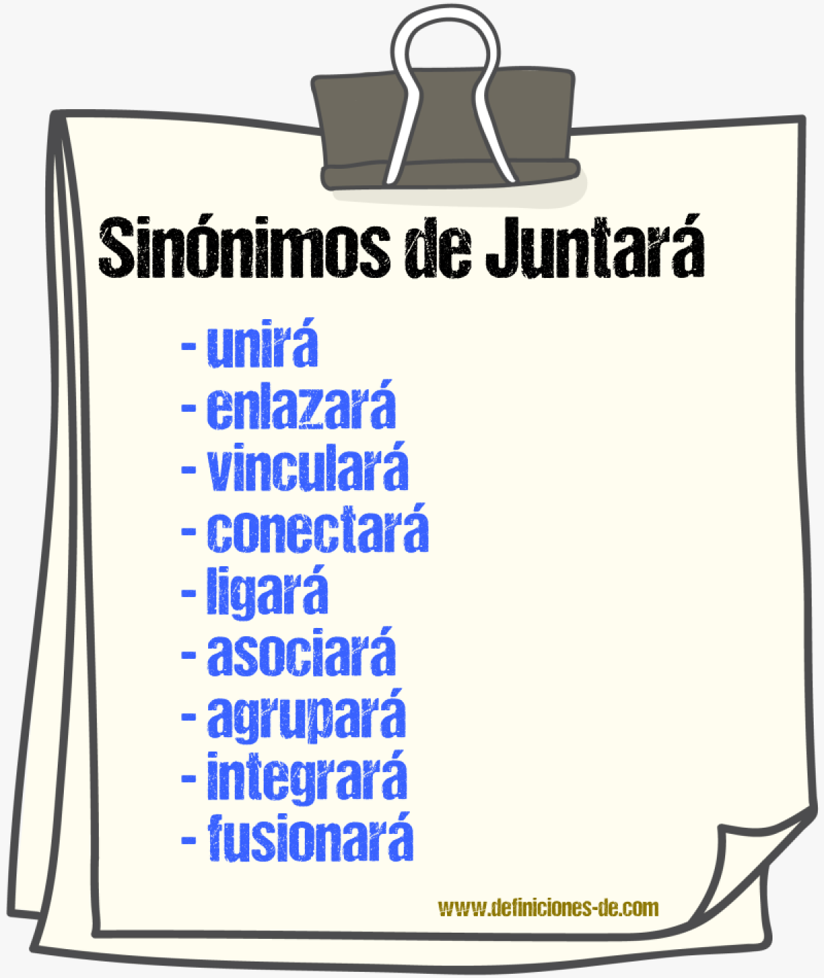 Sinónimos de juntará