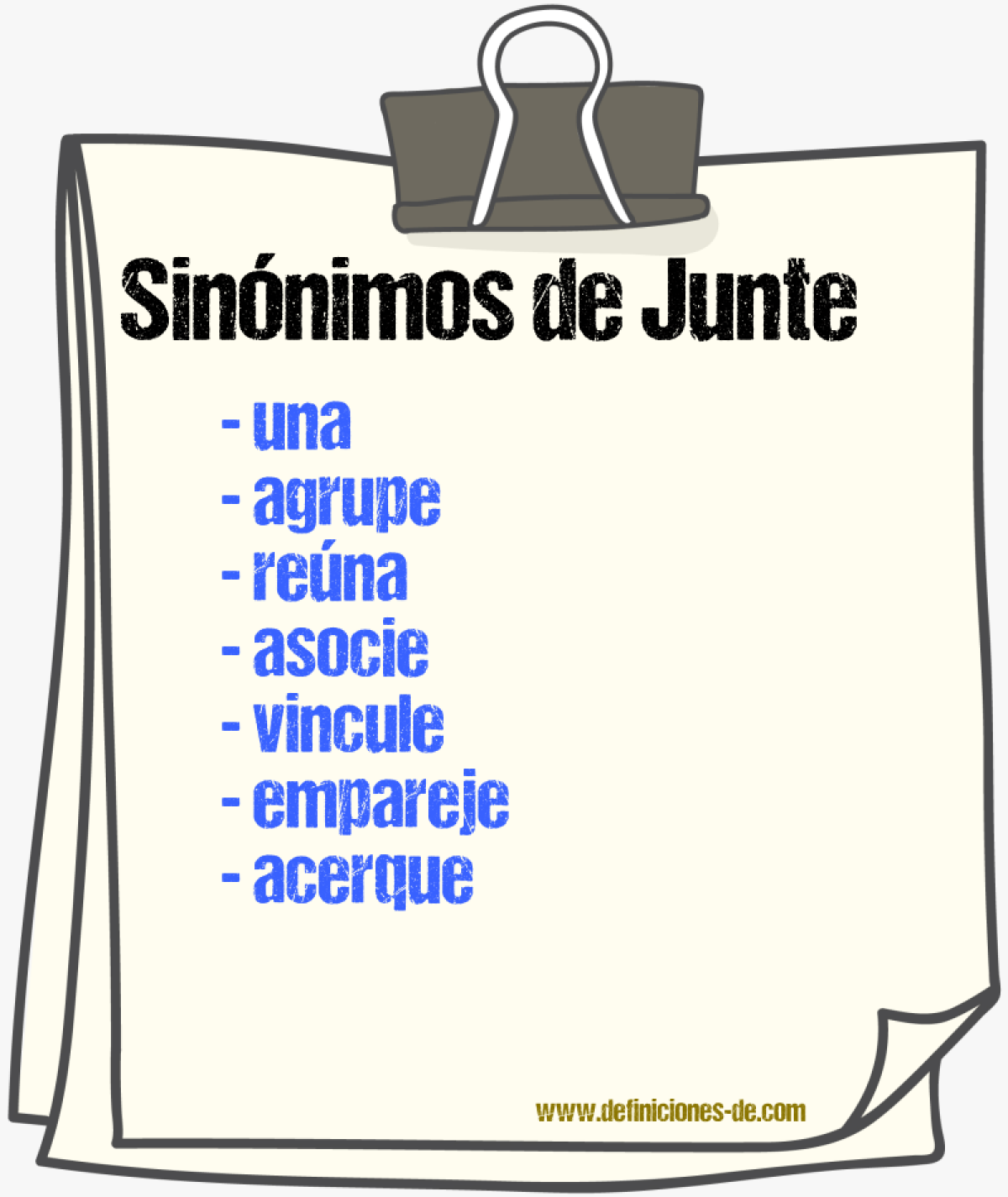 Sinónimos de junte