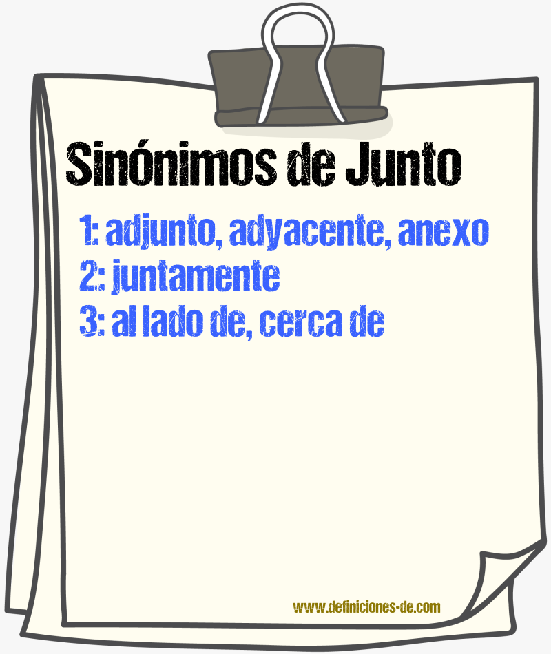 Sinnimos de junto