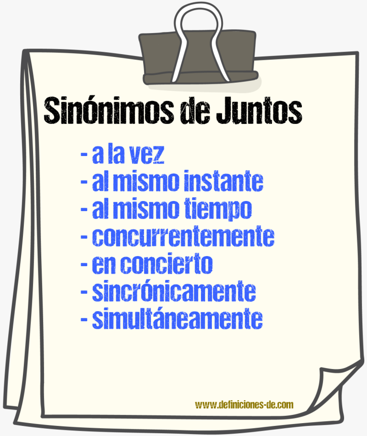 Sinnimos de juntos