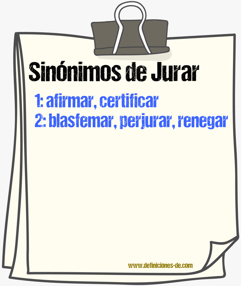 Sinnimos de jurar