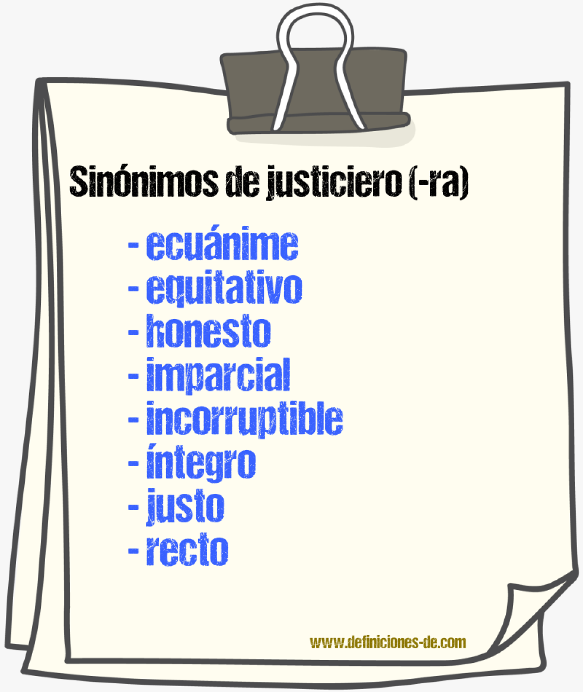 Sinnimos de justiciero