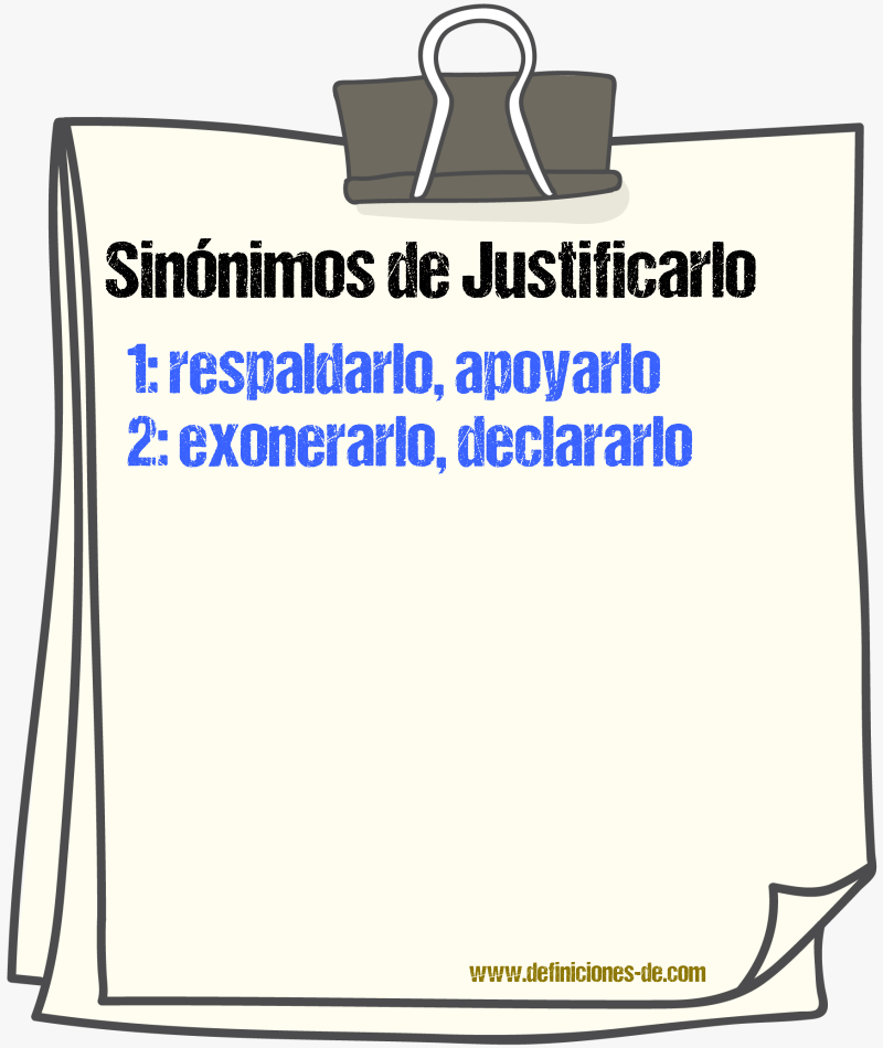 Sinónimos de justificarlo