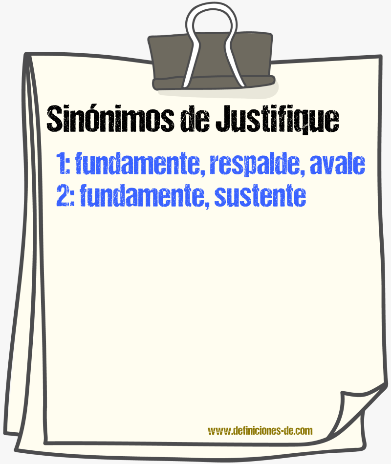 Sinónimos de justifique