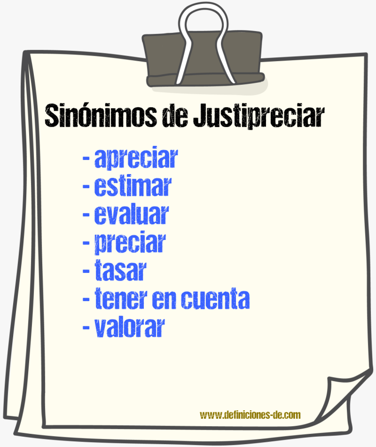 Sinnimos de justipreciar