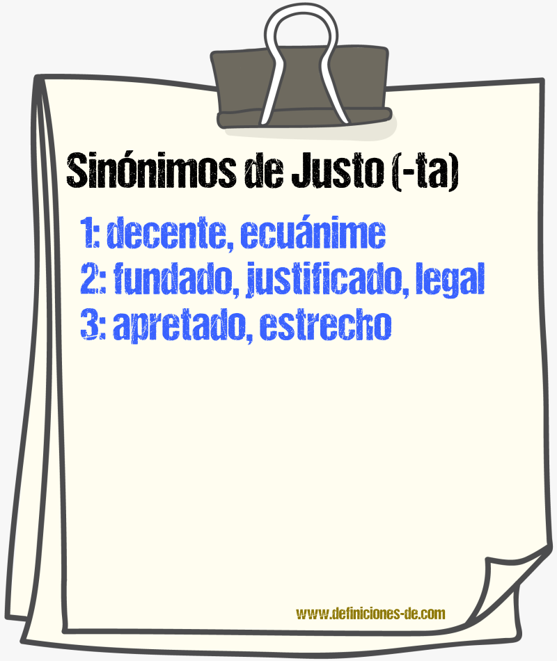 Sinnimos de justo