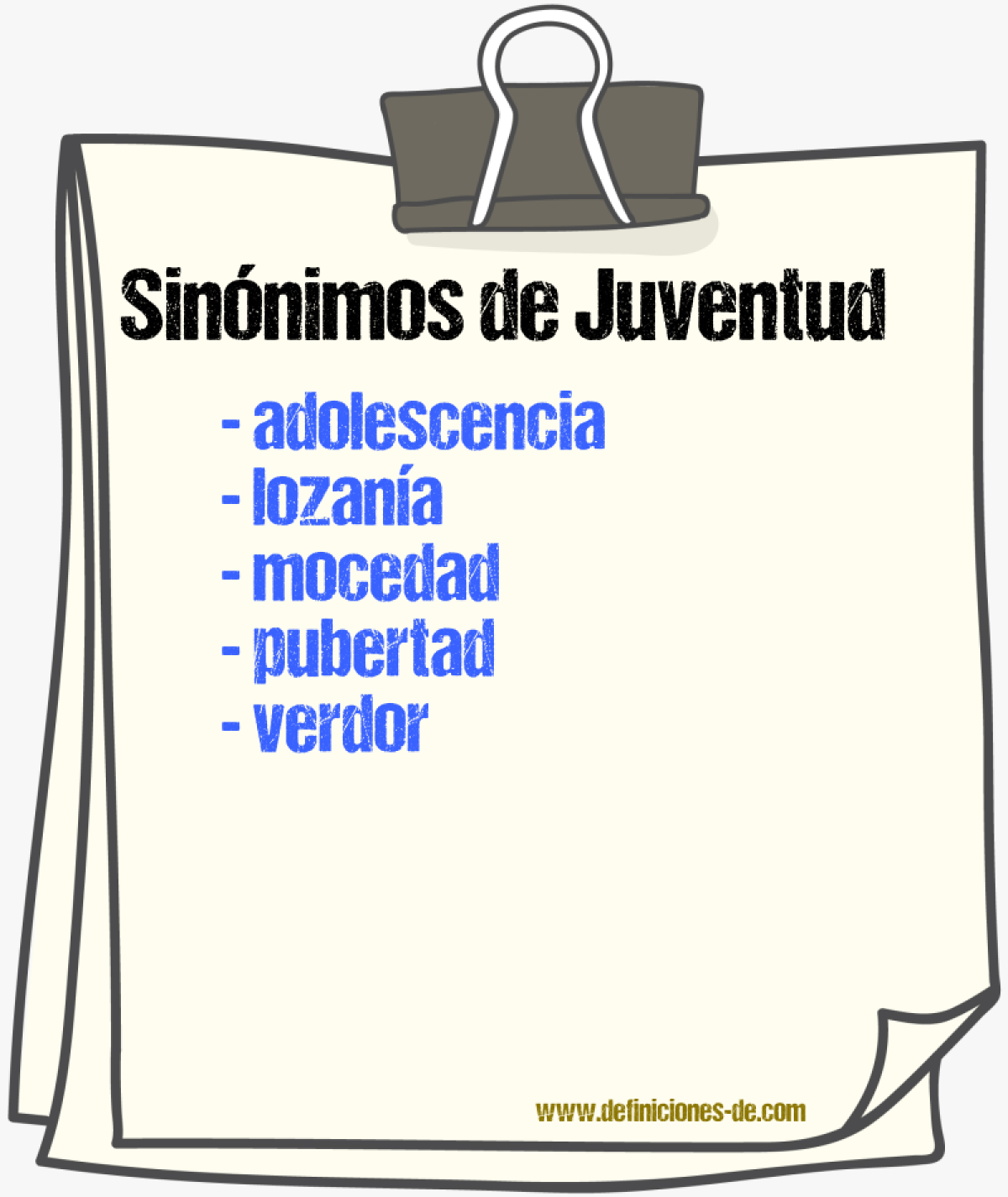 Sinnimos de juventud