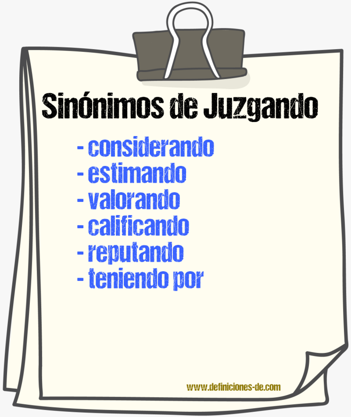 Sinónimos de juzgando