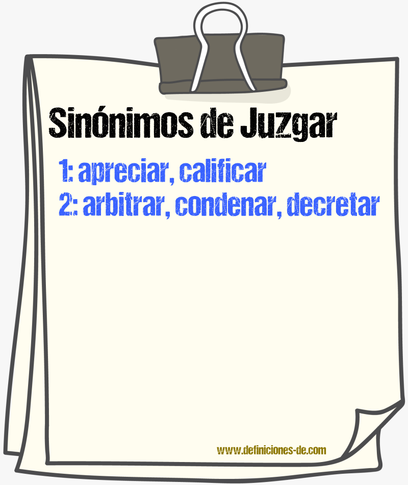 Sinnimos de juzgar