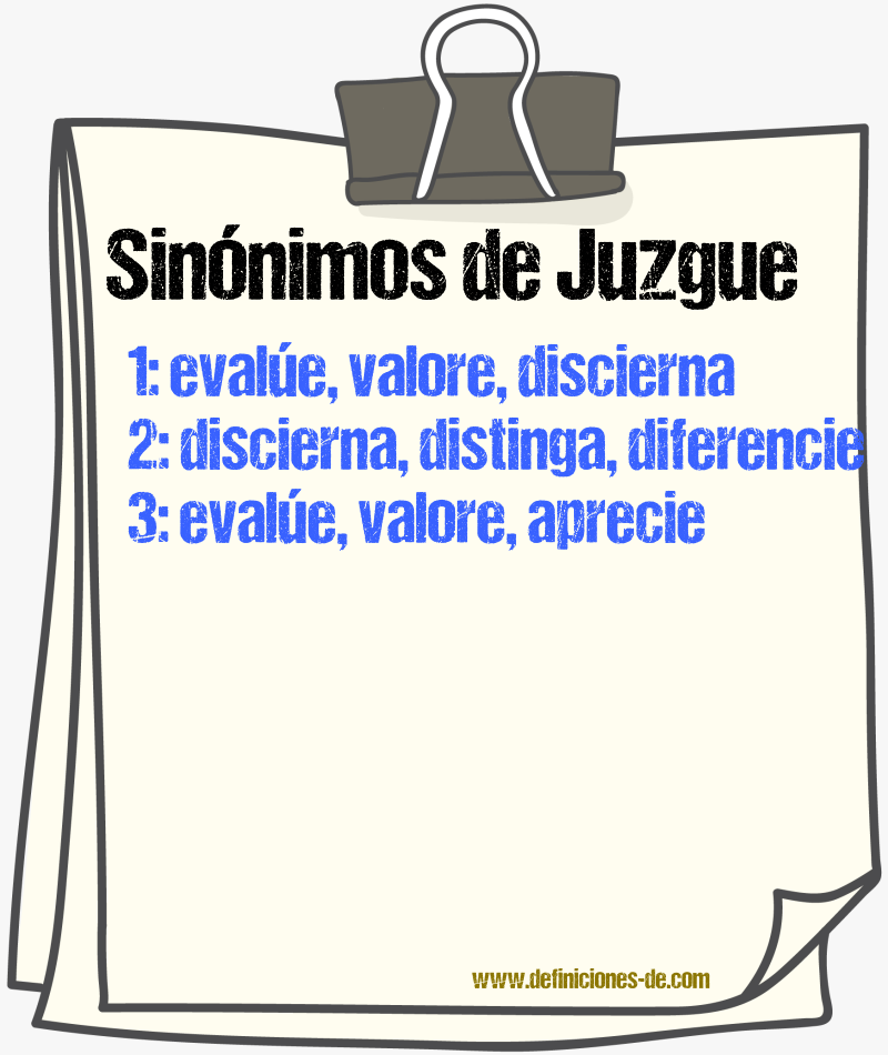 Sinónimos de juzgue