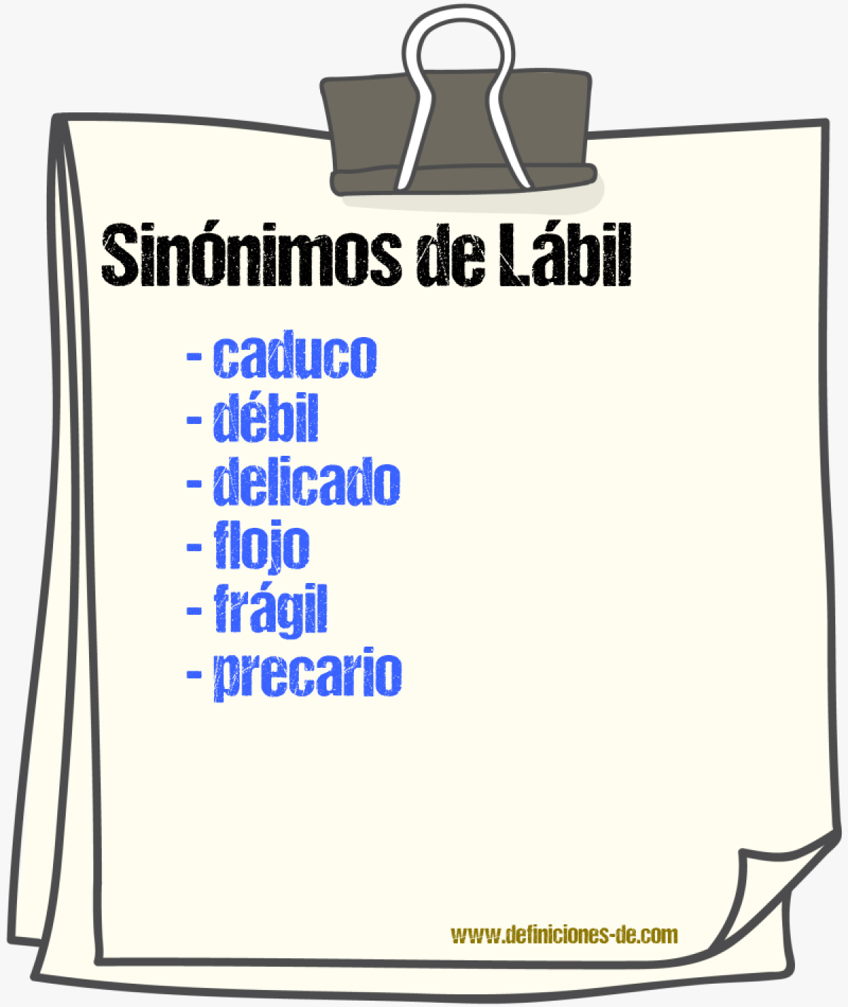 Sinnimos de lbil