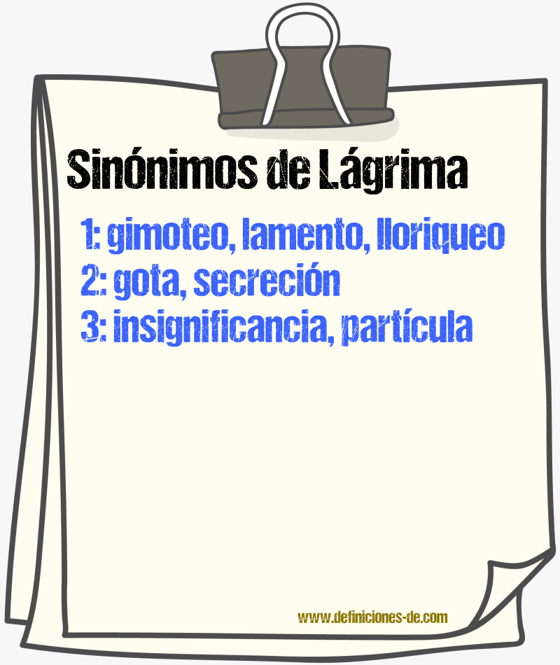 Sinnimos de lgrima