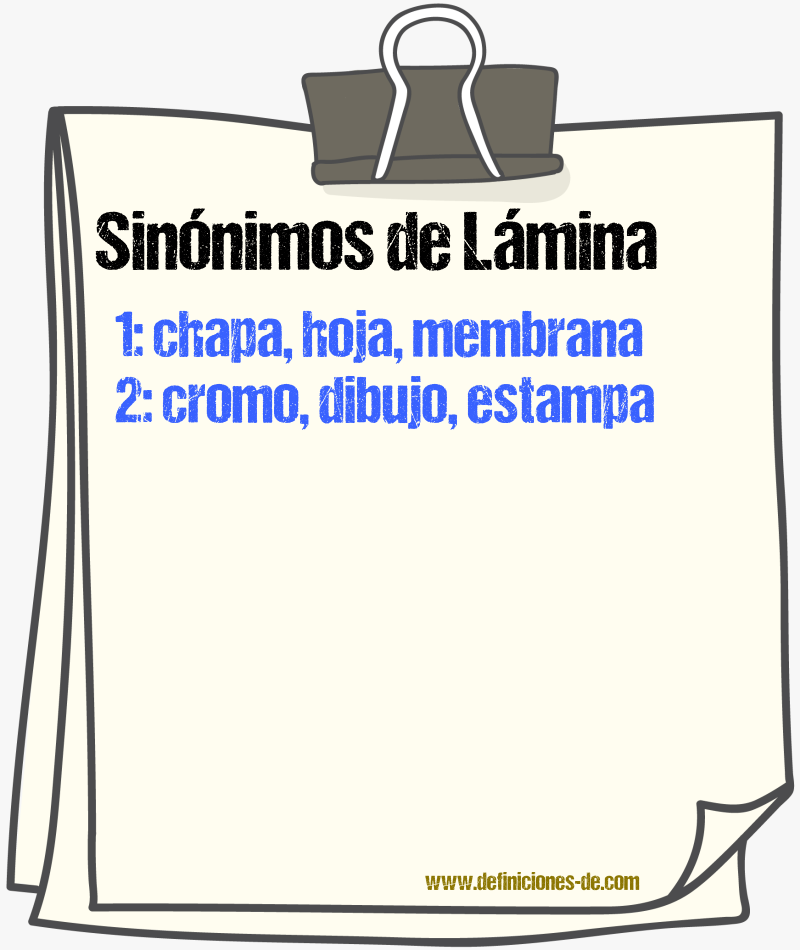 Sinnimos de lmina