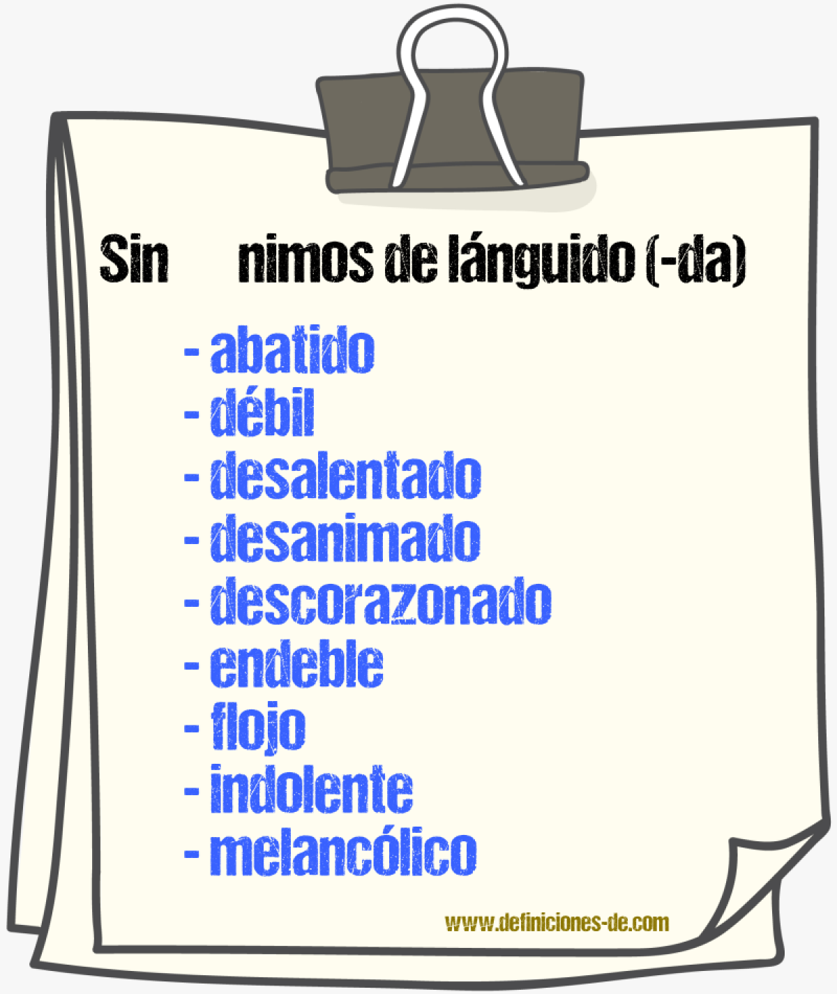 Sinnimos de lnguido