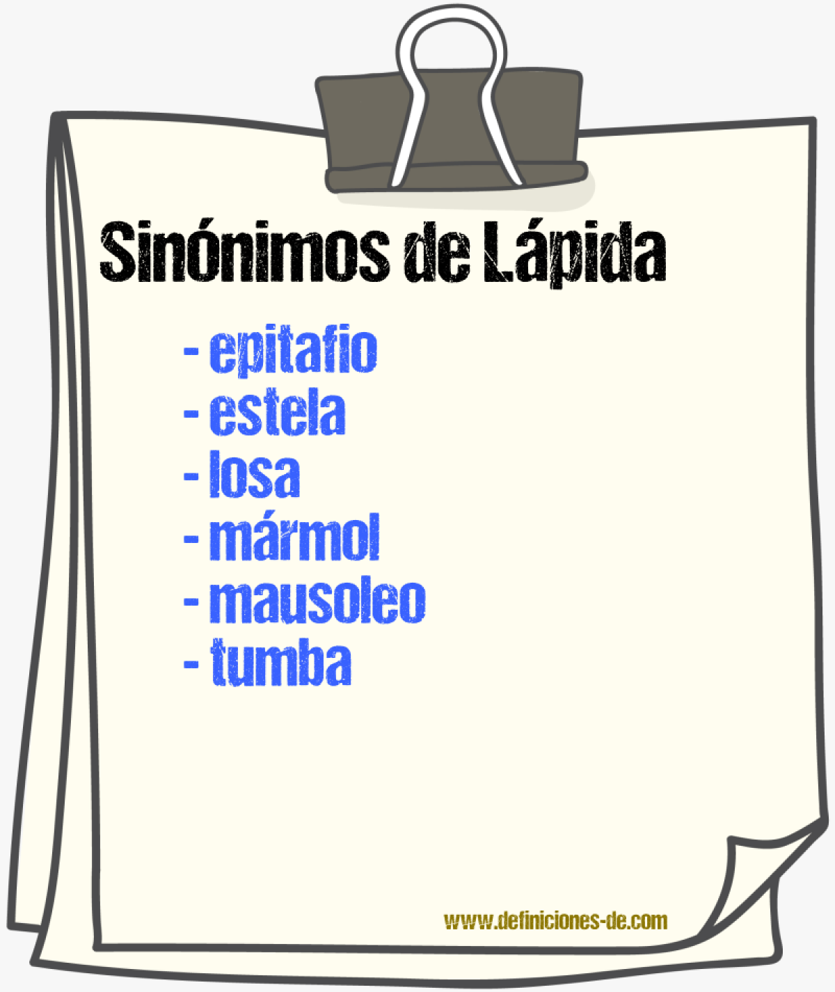 Sinnimos de lpida