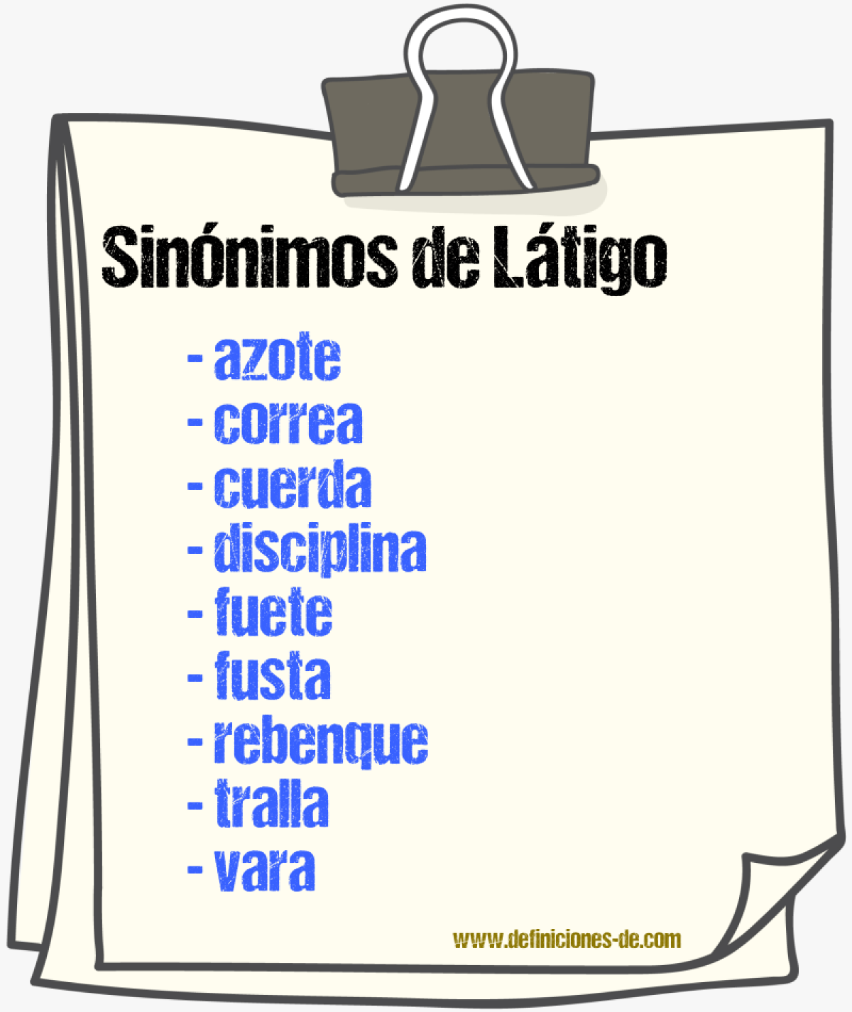 Sinnimos de ltigo