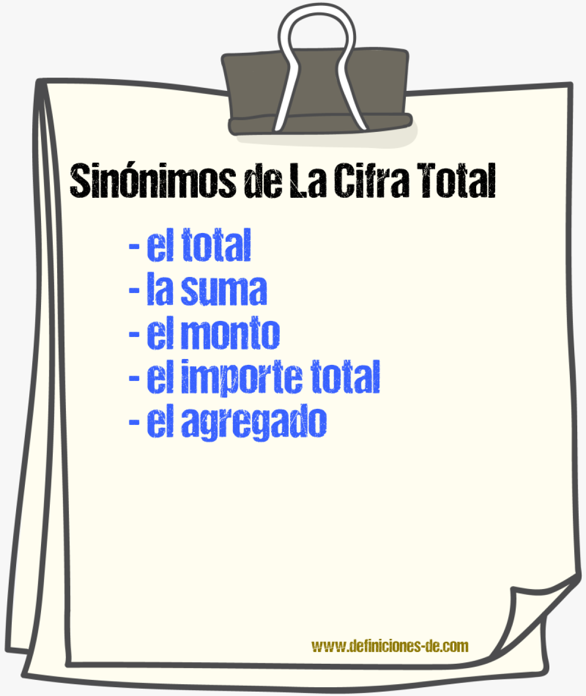 Sinónimos de la cifra total