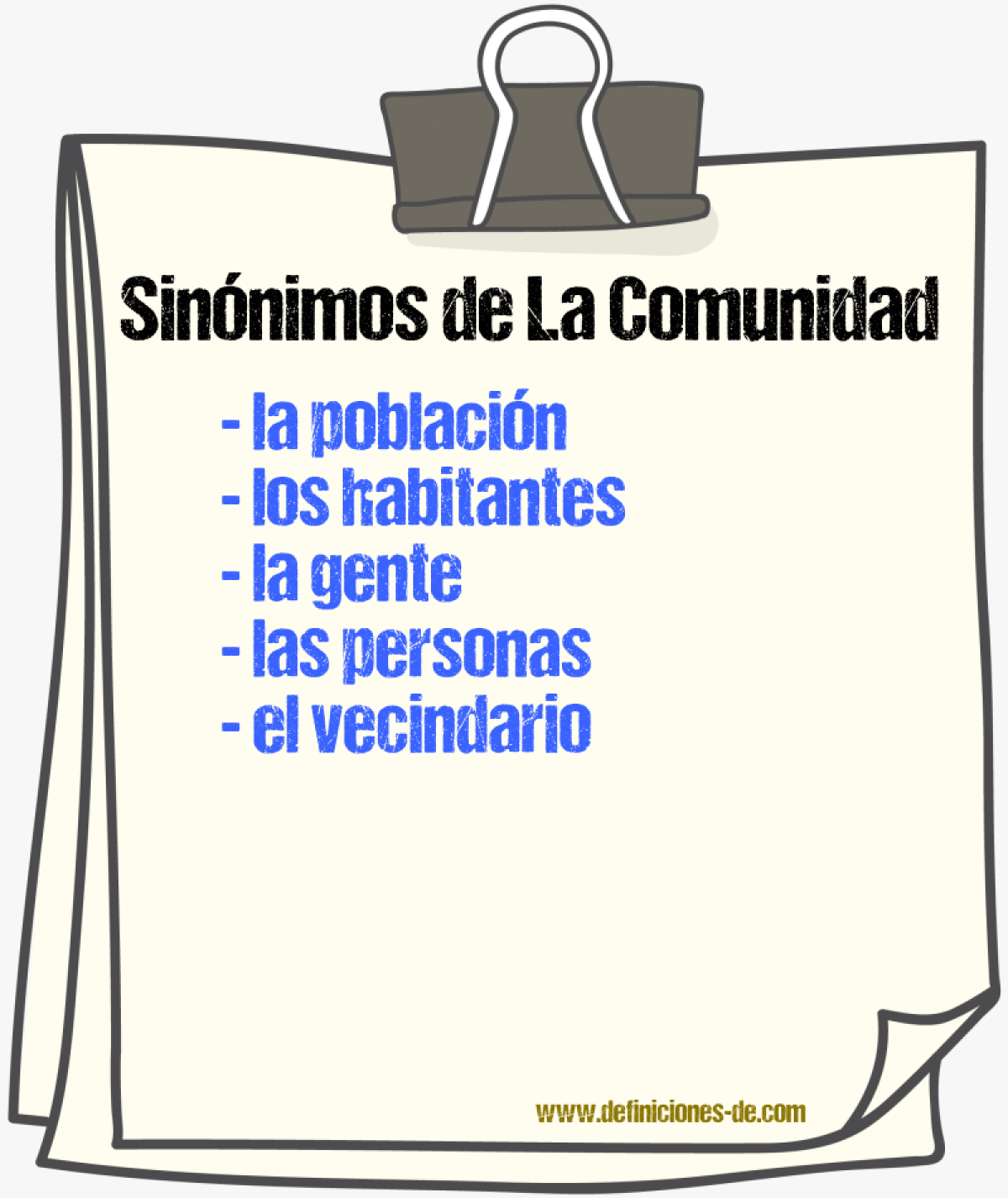 Sinónimos de la comunidad