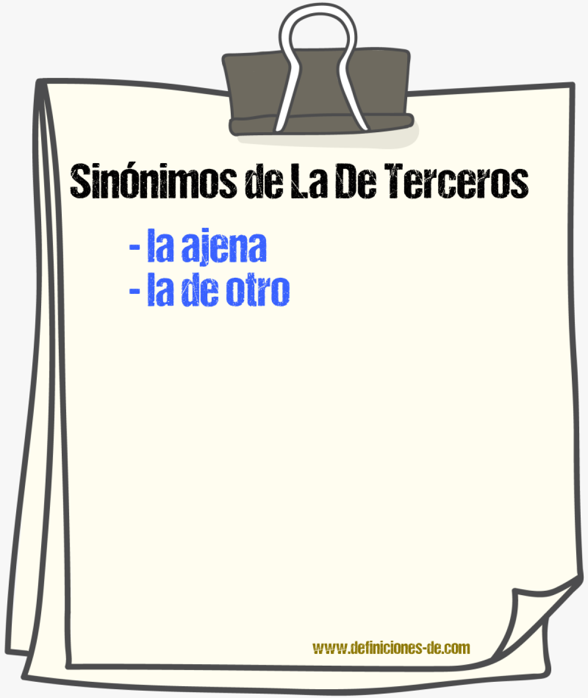 Sinónimos de la de terceros