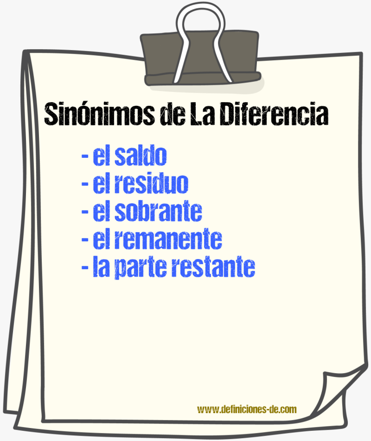 Sinónimos de la diferencia