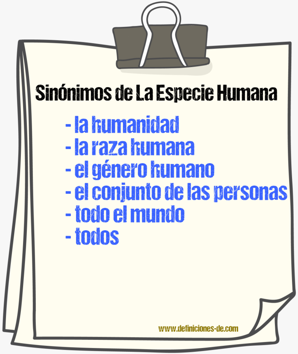 Sinónimos de la especie humana