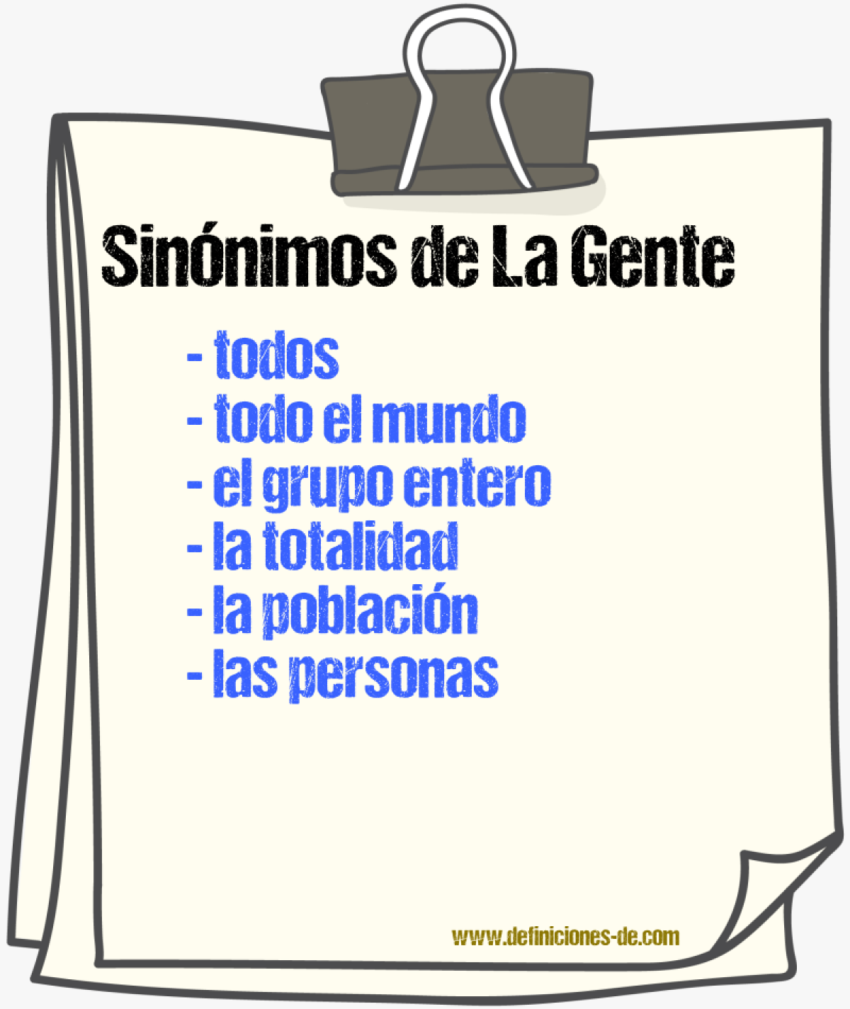 Sinónimos de la gente