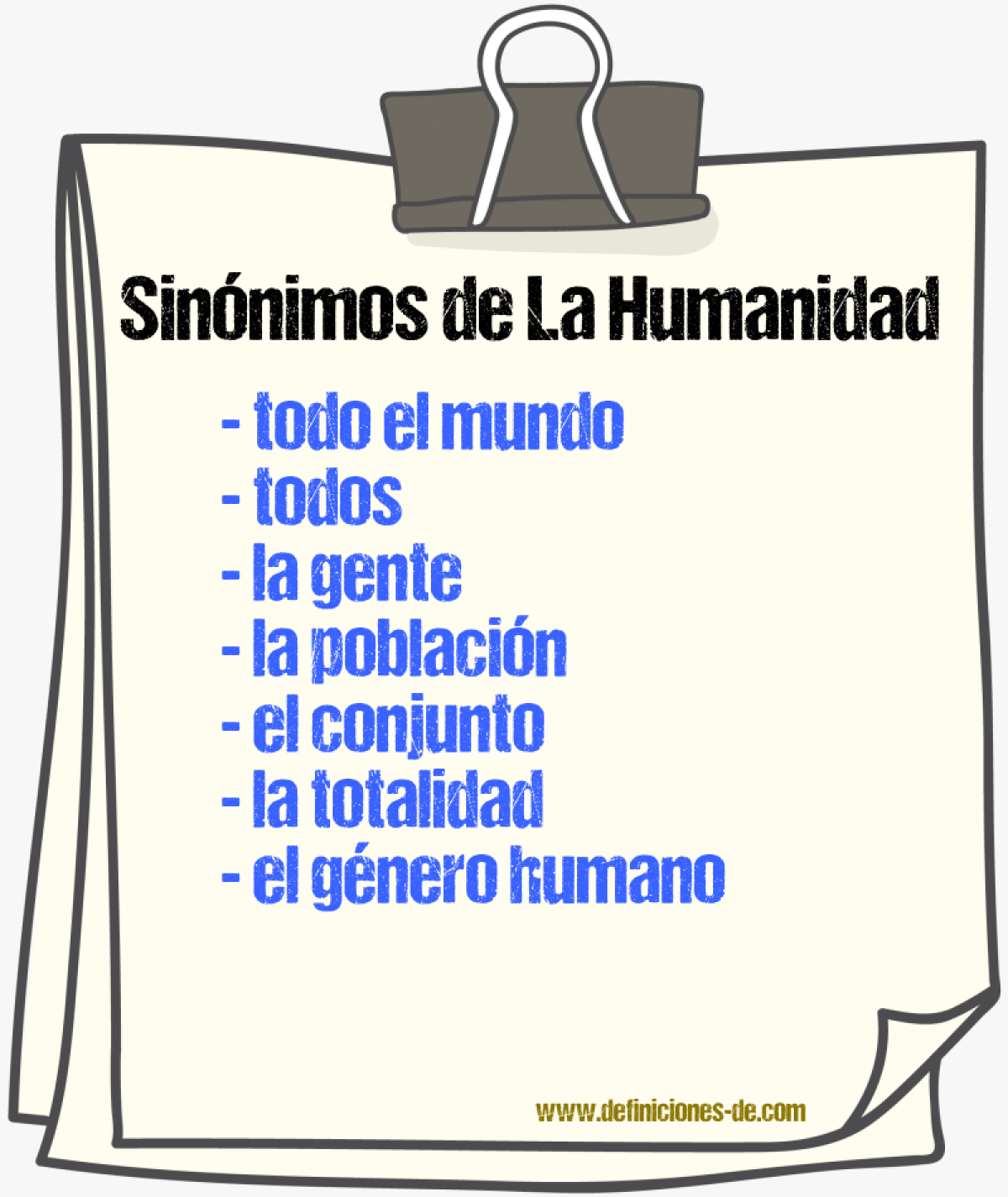 Sinónimos de la humanidad