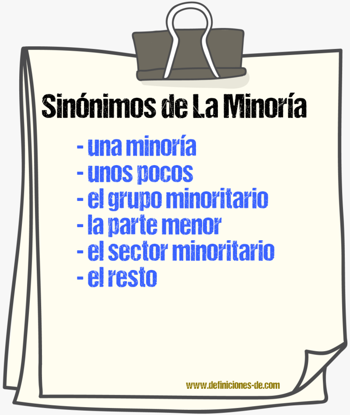 Sinónimos de la minoría