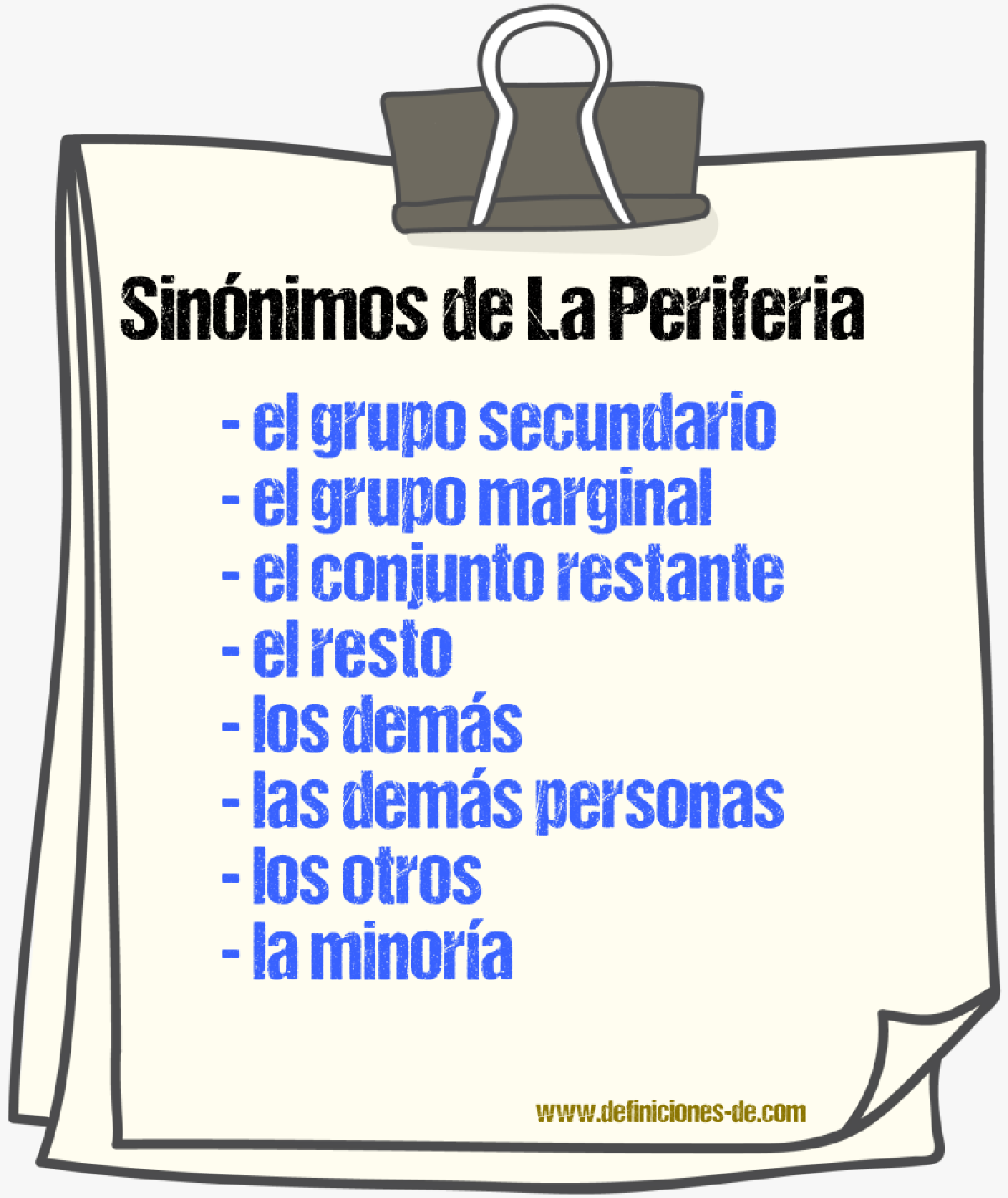 Sinónimos de la periferia