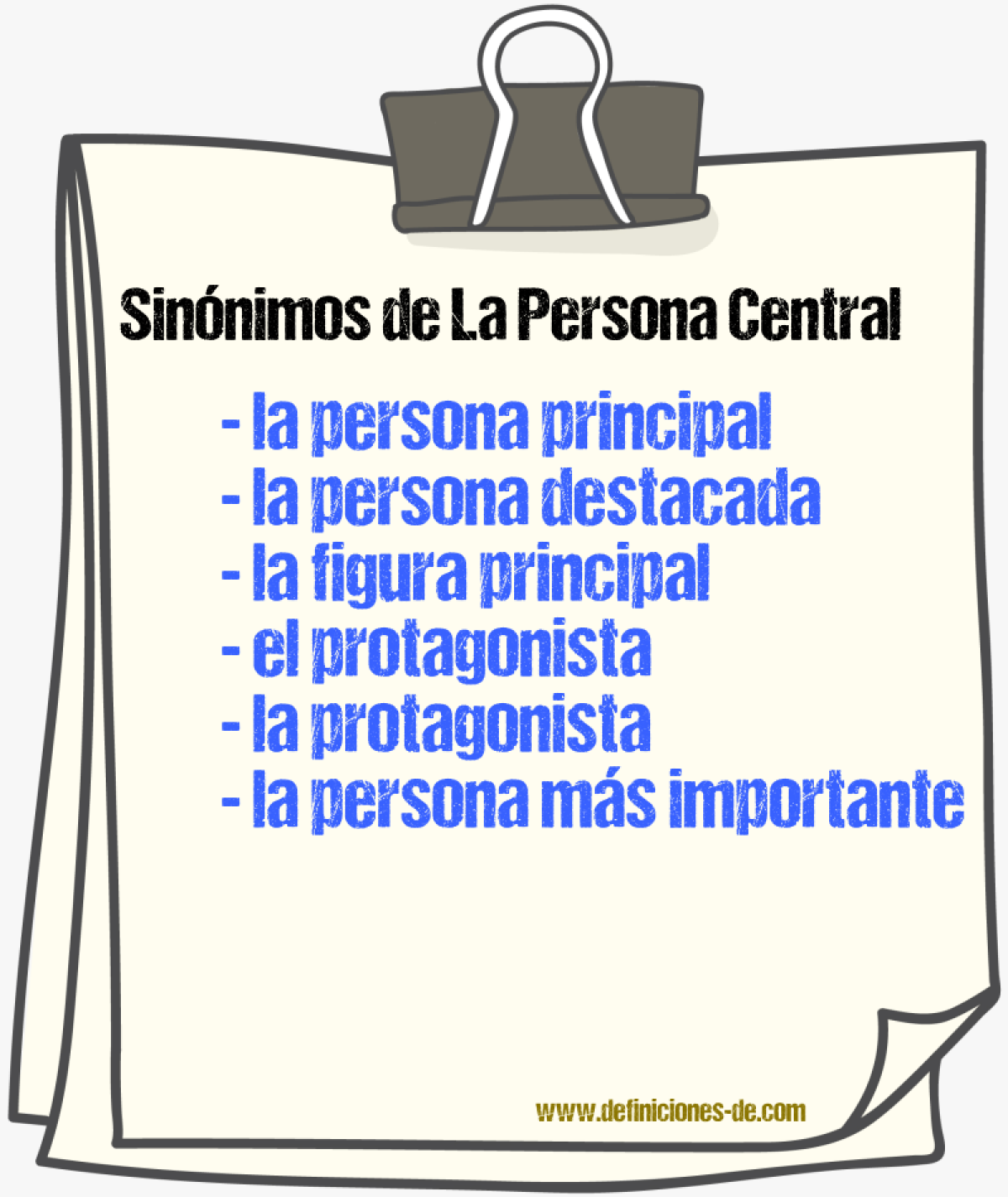 Sinónimos de la persona central