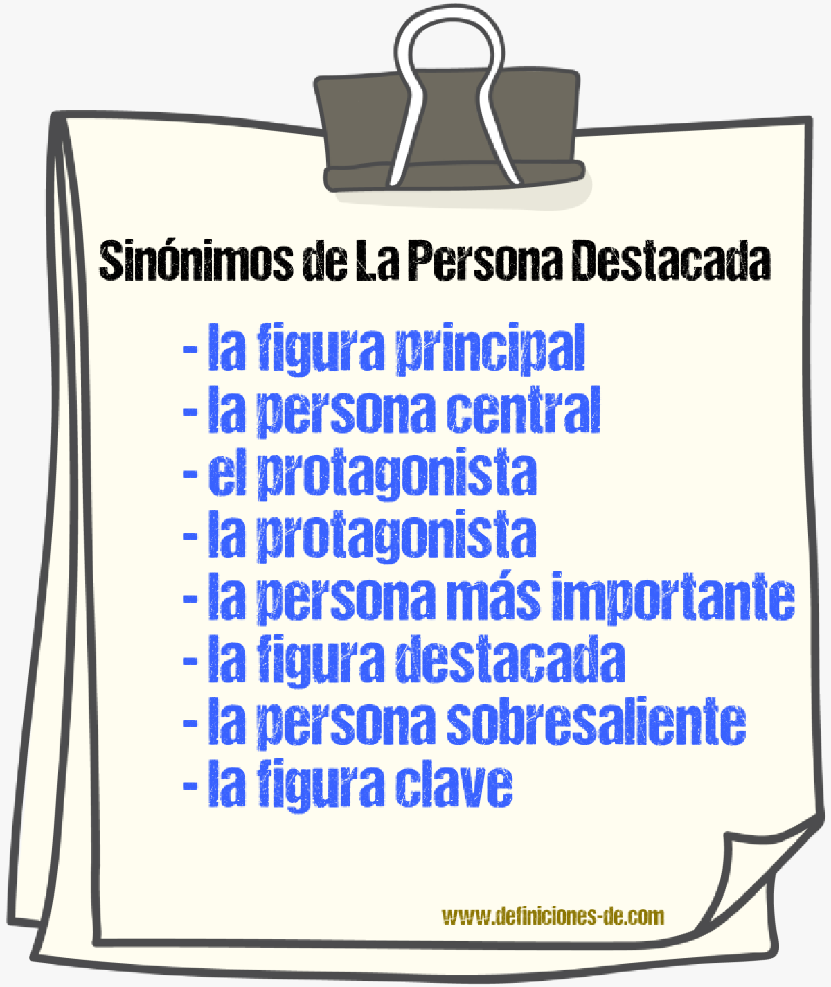 Sinónimos de la persona destacada