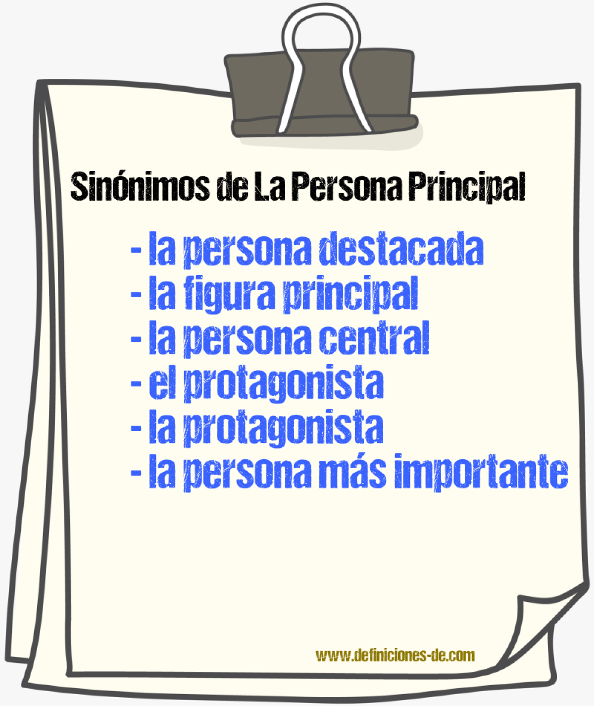 Sinónimos de la persona principal