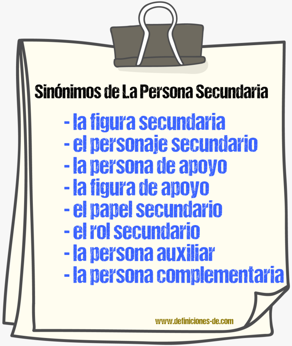 Sinónimos de la persona secundaria