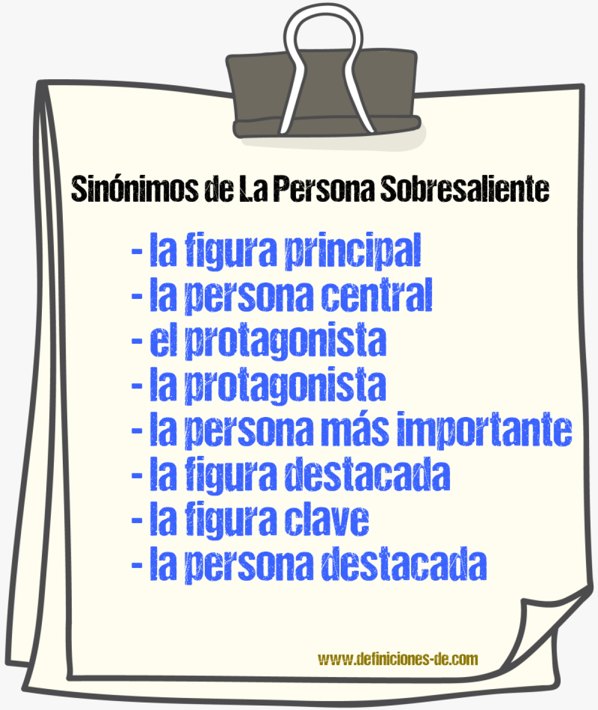 Sinónimos de la persona sobresaliente